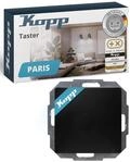 Kopp PARIS Taster in Matt-Schwarz - Stilvoller IP20 Taster-Unterputz ideal f&uuml;r