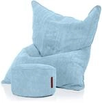 Green Bean Sitzsack + Pouf im Set - XXL Riesensitzsack mit passenden Fu&szlig;hocker...