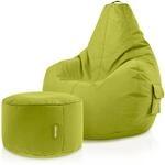 Green Bean 2er Set Sitzsack + Hocker - fertig bef&uuml;llt - robust waschbar