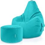 Green Bean 2er Set Sitzsack + Hocker - fertig bef&uuml;llt - robust waschbar