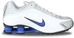 Nike Shox R4 Herren-Sneaker, Wei&szlig; Blau Racer Grau Eisen Silber Metallisch, 41 EU