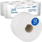 Scott Control Centrefeed Toilet Tissue 8591 - 2 Ply Toilet Paper - 12 Toilet Rolls x