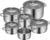 WMF Aparto Vorteils Topfset Induktion 6-teilig, Kochtopf Set mit Glasdeckel,