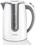HAEGER HOT GREY Elektrischer Wasserkocher mit 2200 W Leistung, 1,7 l