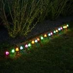 LED Lichterkette Mini Pilze 20 Gartenstecker mit Erdspie&szlig;en bunte Deko Pilze