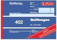 Herlitz Quittungsblock 402, selbstdurchschreibend, A6 quer, 2 x 40 Blatt, Quittung