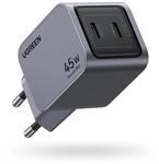 Adattatore CA UGREEN - GaN 2 porte USB-C - 45 W - Grigio