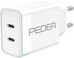 Pedea Schnellladeger&auml;t Dual PD 40 Watt USB Typ C/C, wei&szlig;