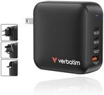 Verbatim Mini GaN Charger 165 W, 4 Ports USB-C Ladeger&auml;t, Power Adapter 3 x USB-C &