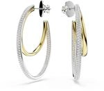Swarovski Hyperbola Creolen-Ohrringe mittelgro&szlig; rund Metall wei&szlig; 4,6 x 0,8 cm