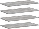 vidaXL Wandregale 4 STK. Grau Sonoma 60x30x1,5 cm Holzwerkstoff
