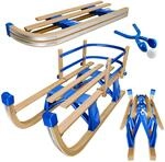 tectake&reg; Schlitten klappbar, Holzschlitten, Kinderschlitten, Belastbarkeit 130...