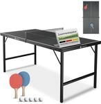 Juskys Mini Tischtennisplatte Flexi mit Zubeh&ouml;r - Tisch klein & klappbar - Indoor
