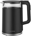 grossag WK 24.07 Glas Wasserkocher 1,7 l mit w&auml;hlbaren 5 Temperaturstufen,...