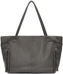 LIEBESKIND BERLIN Leder Schultertasche Hera Sheep Natural Shopper Iron dunkelgrau