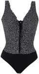 Sunflair Damen Schalen Einteiler 22308, Gepunktet, Gr. 44E, Schwarz (schwarz 5)