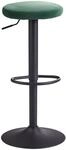 FineBuy Barhocker Samt Hocker ohne Lehne 58-79 cm, K&uuml;chenhocker Stoff/Metall...