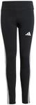 adidas Girl's ESSENTIALS 3 STRIPES LEGGINGS, Black/White, 13-14 Years