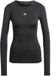 adidas Damen Techfit Longsleeve Training Top Shirt, Black, XL