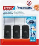 tesa Powerstrips Klebehaken Small Eckig - 3 x selbstklebende Wandhaken - f&uuml;r