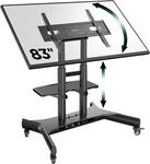 ONKRON TV St&auml;nder rollbar f&uuml;r 50-83 Zoll Fernseher, max Belastung 70 kg, Rollwagen