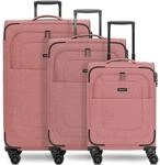 REDOLZ Koffer-Set 3-teilig 4 Doppelrollen TSA-Schloss erweiterbar