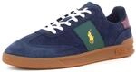 RALPH LAUREN Poloshirt Aera Blau, Gr&uuml;n und Bordeaux aus Wildleder und Leder - HRT
