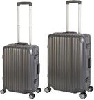 Travelhouse London Koffer Grau S-55cm, M-65cm &middot; 2er-Set &middot; Aluminium-Rahmen &middot;