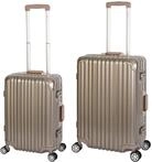 Travelhouse London Koffer Gold S-55cm, M-65cm &middot; 2er-Set &middot; Aluminium-Rahmen &middot;
