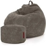Green Bean&reg; 2er Set Indoor XXL Sitzsack + Pouf mit EPS-Perlen F&uuml;llung -...