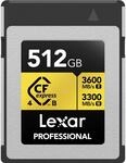 LEXAR Carte Professional CFexpress 512 Go Type B Gold 4.0 Series 3600R/3300W MB/s