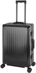 Travelhouse 100% Aluminium Reisekoffer Schwarz M-66cm Hartschalenkoffer 2X TSA