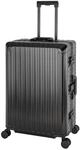 Travelhouse 100% Aluminium Reisekoffer Tokyo - Schwarz L-72cm Hartschalenkoffer 2X