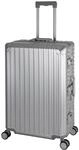Travelhouse 100% Aluminium Reisekoffer Silber L-72cm Hartschalenkoffer 2X TSA