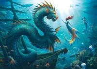 Ravensburger Puzzle 12001434 - Verzauberte Tiefen: Drache, Meerjungfrau und
