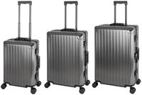 Travelhouse Tokyo 100% Alu Reisekofferset 3teilig Graphit, Handgep&auml;ck 55cm,