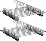 SONGMICS Hosenb&uuml;gel aus Metall, 20er Set, Kleiderb&uuml;gel mit Klammern, 31 cm lang,