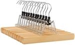SONGMICS Hosenspanner, 12 St&uuml;ck, Kleiderb&uuml;gel aus Holz, Hosenb&uuml;gel,...