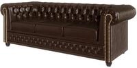 S-Style M&ouml;bel George Sofa 3-Sitzer Chesterfield-Sofa Mit Schlaffunktion f&uuml;r