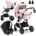 hauck Vision X 3in1 Kinderwagen Set mit Babyschale - Melange Rose |...