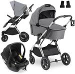 hauck Vision X 3in1 Kinderwagen Set mit Babyschale - Melange Grey |...