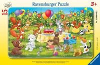 Ravensburger Kinderpuzzle - 12004042 Tierische Geburtstagsfeier - Rahmenpuzzle...