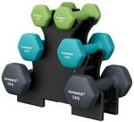 SONGMICS Kurzhantel Set, Hexagon, mit Hantelst&auml;nder, 2 x 1 kg, 2 x 2 kg, 2 x 3 kg,