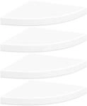vidaXL Eck-Schweberegale 4 Stk. Wei&szlig; 35x35x3,8 cm MDF