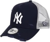 NEW ERA - New York Yankees Adjustable A-Frame Trucker Cap - MLB Distressed -...