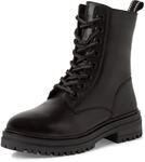 MARCO TOZZI Damen Stiefeletten zum Schn&uuml;ren aus Leder mit Rei&szlig;verschluss