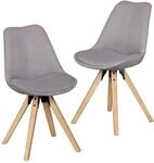 FineBuy Design Esszimmerst&uuml;hle 2er Set Grau Skandinavische St&uuml;hle mit...