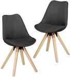FineBuy Design Esszimmerst&uuml;hle 2er Set Anthrazit Skandinavische St&uuml;hle mit