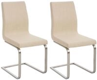 CLP Esszimmerst&uuml;hle 2er Set Belfort Stoff, Moderne Freischwinger mit...