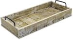 Holz Deko Tablett Used Look mit Griffen aus Metall - 45 x 20 cm - Servier und Kerzen